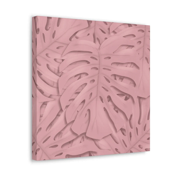 Monstera Canvas Art | Pink Wall Art - Botanical Wall Decor on Stretched Cotton Canvas Print