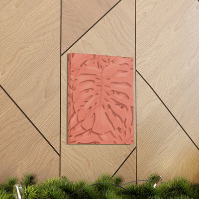 Coral Monstera Canvas