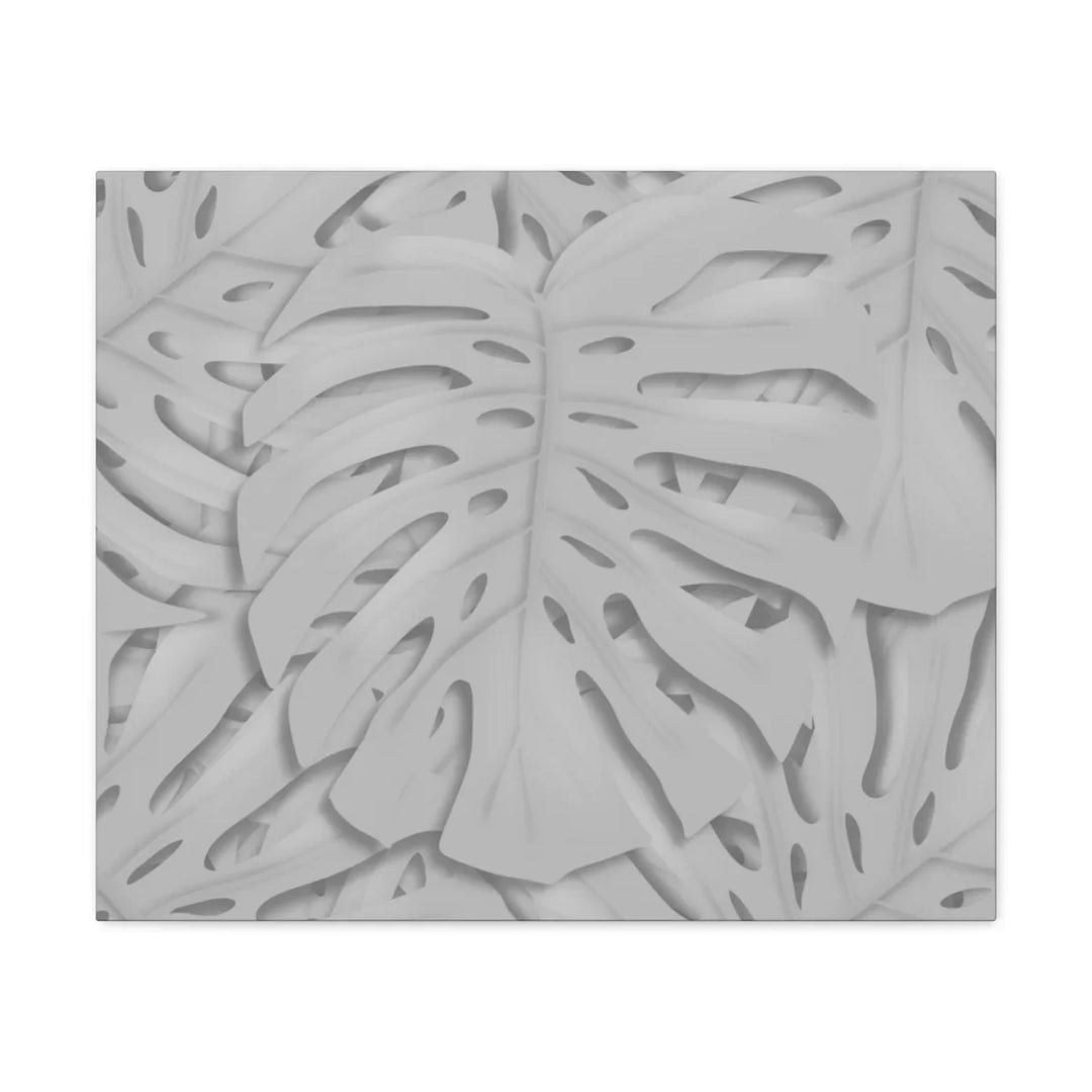 Monstera Canvas Art | Gray Canvas Print - Stretched Cotton Art Print for Indoor Wall Decor