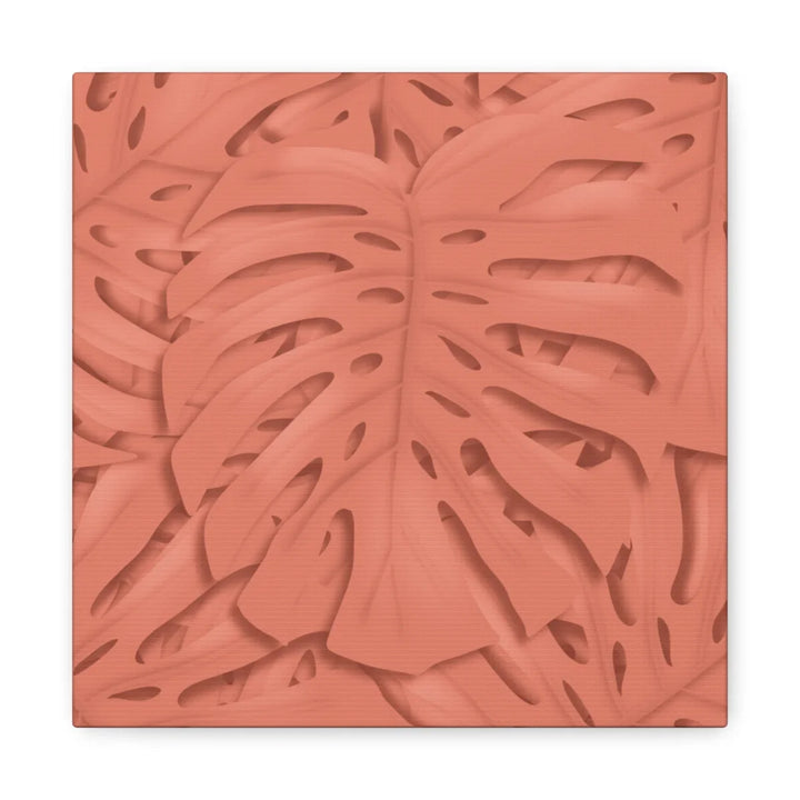 Coral Monstera Canvas - Botanical Canvas Art Print With Matte Finish & Durable Cotton