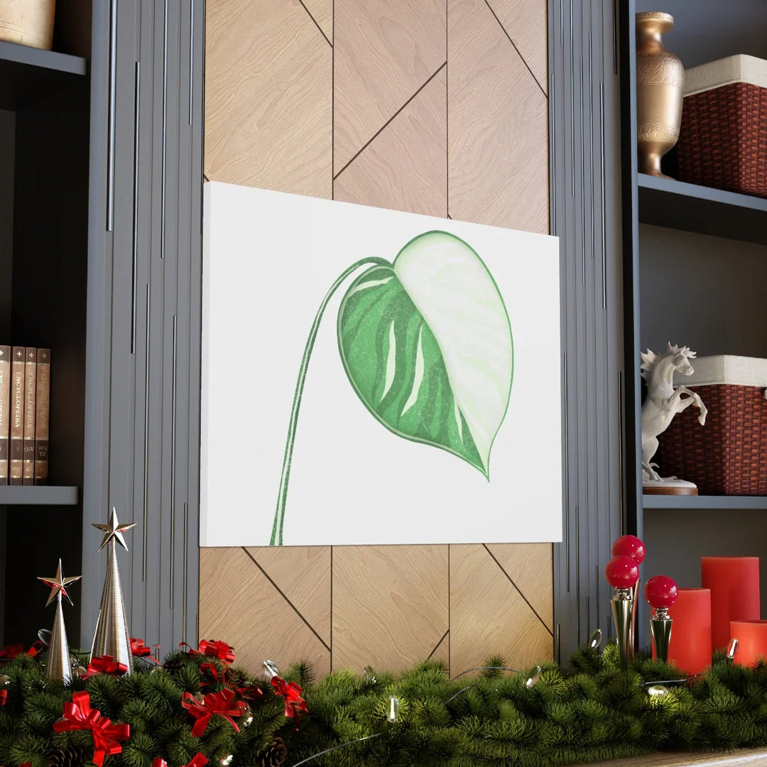 Monstera Albo Canvas | Large Tropical Leaf Artwork - Matte Finish Canvas Art Print - Laura Christine Photography & Design