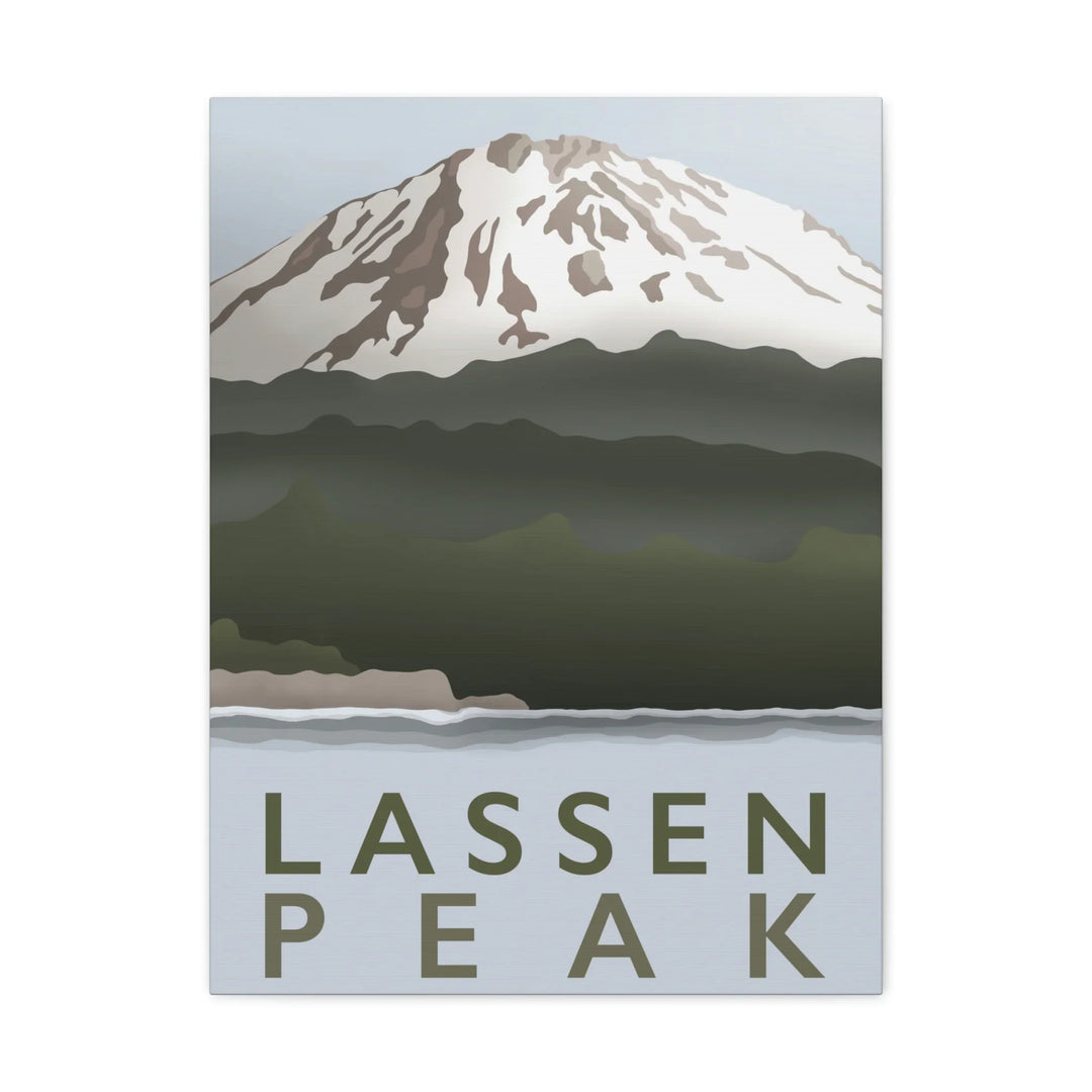 Minimalist Canvas Art | Lassen Peak Wall Decor - Matte Finish Canvas Print