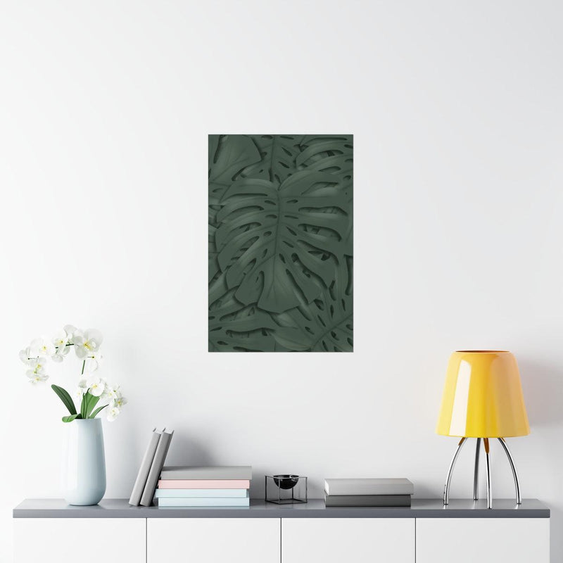 Deep Green Monstera Print, Poster, Laura Christine Photography & Design, Back to School, Home & Living, Indoor, Matte, Paper, Posters, Valentine&