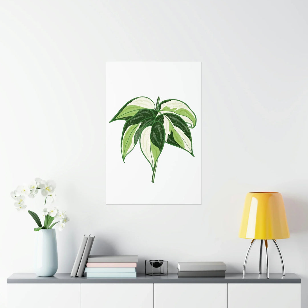 Philodendron Cream Splash Print – Variegated Philodendron Print on Museum Grade Paper Unframed