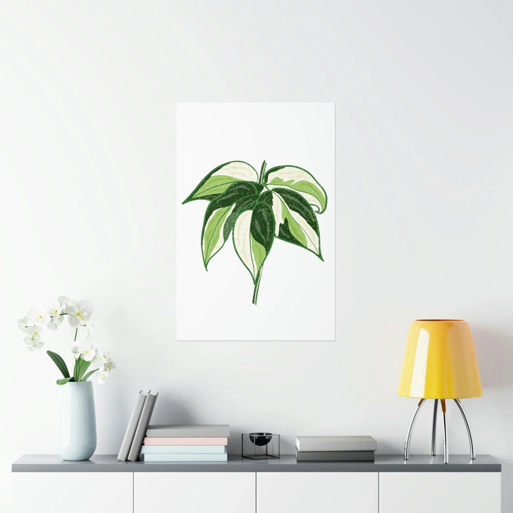 Philodendron Cream Splash Print – Variegated Philodendron Print on Museum Grade Paper Unframed