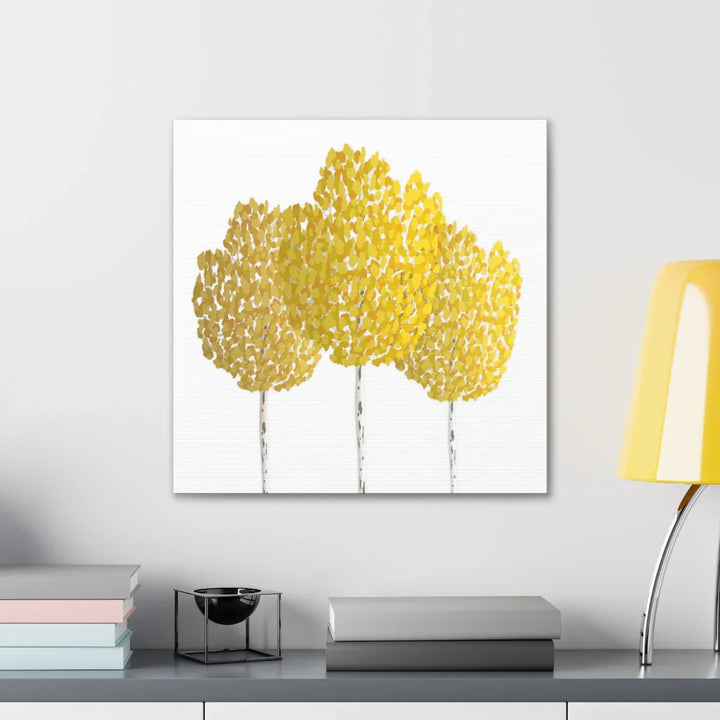 Fall Aspen Canvas - Stretched Cotton Canvas Art Print With Yellow Fall Foliage