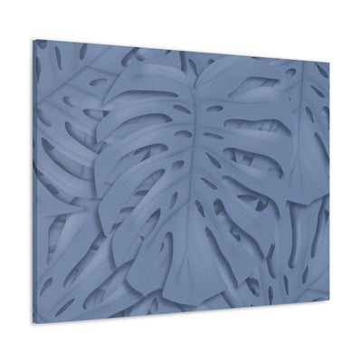 Slate Blue Monstera Canvas