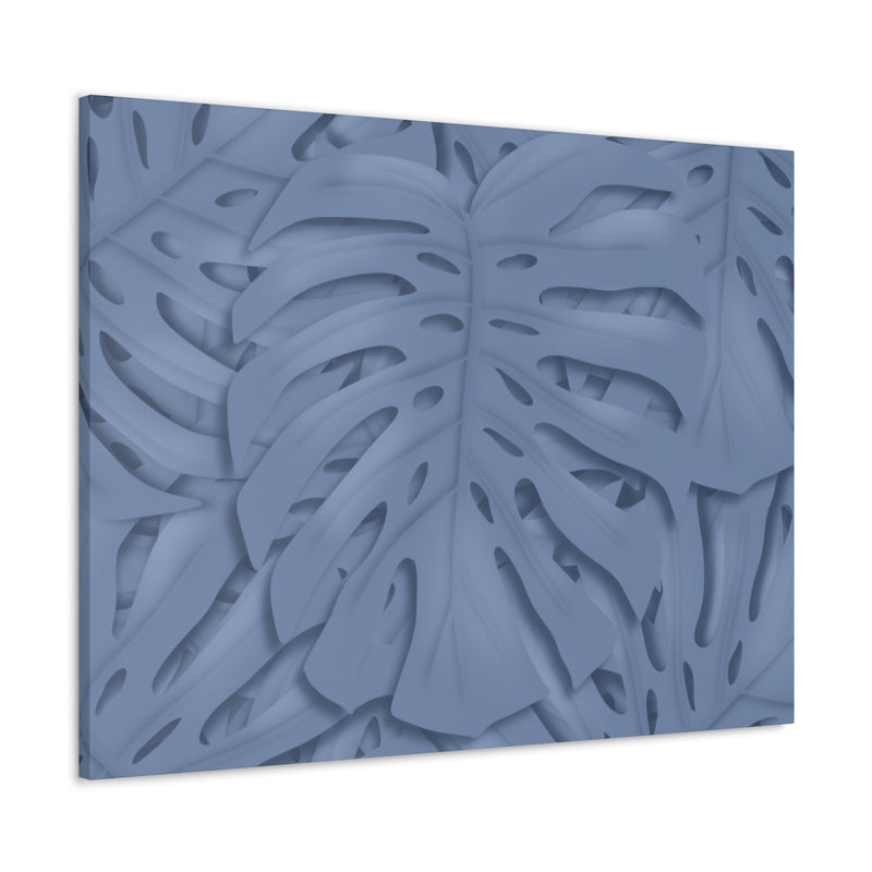 Slate Blue Monstera Canvas