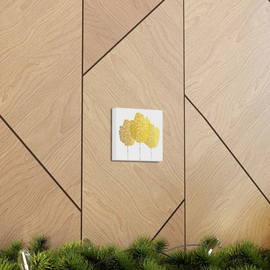 Fall Aspen Canvas - Stretched Cotton Canvas Art Print With Yellow Fall Foliage