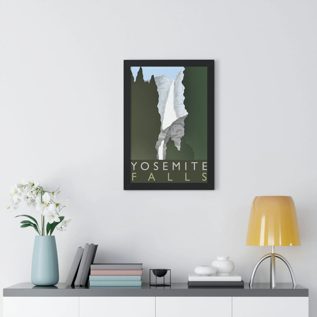 Yosemite Falls Minimalist Framed Print, Poster, Printify, Framed, Home & Living, Indoor, Paper, Posters, Laura Christine Photography & Design, laurachristinedesign.com