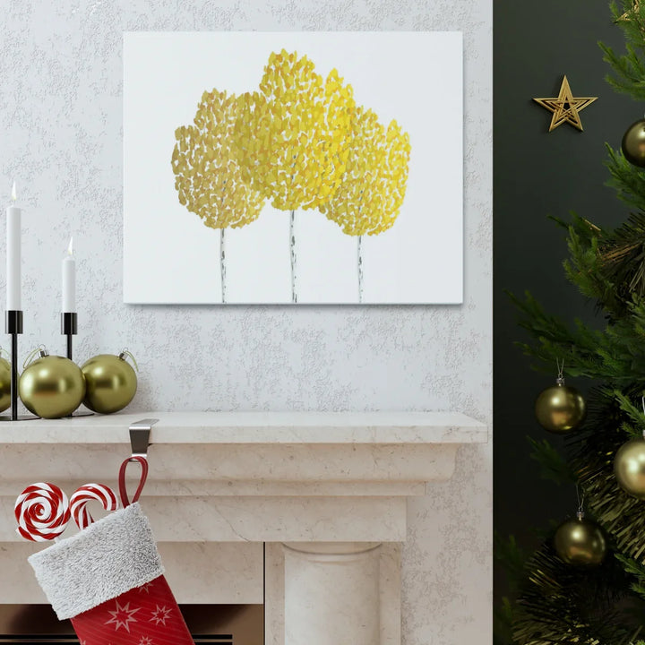 Fall Aspen Canvas - Stretched Cotton Canvas Art Print With Yellow Fall Foliage