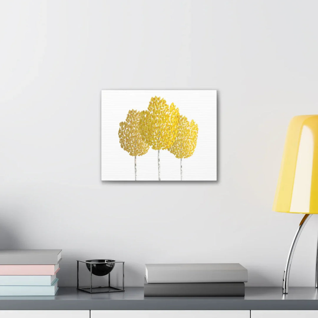 Fall Aspen Canvas - Stretched Cotton Canvas Art Print With Yellow Fall Foliage