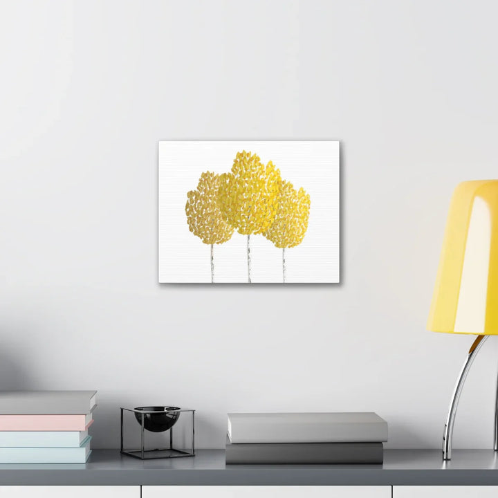 Fall Aspen Canvas - Stretched Cotton Canvas Art Print With Yellow Fall Foliage