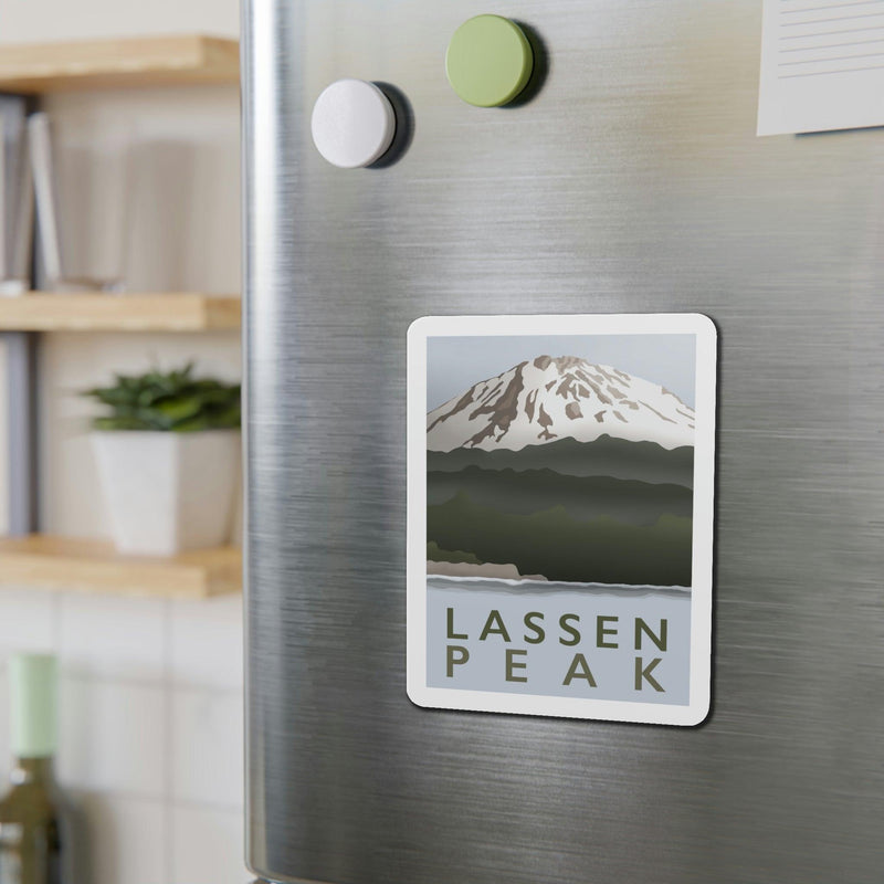 Lassen Peak Minimalist Magnet, Home Decor, Printify, Home & Living, Magnets, Magnets & Stickers, Valentine&