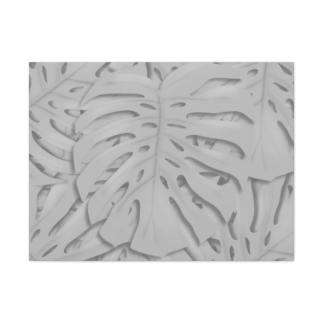 Monstera Canvas Art | Gray Canvas Print - Stretched Cotton Art Print for Indoor Wall Decor