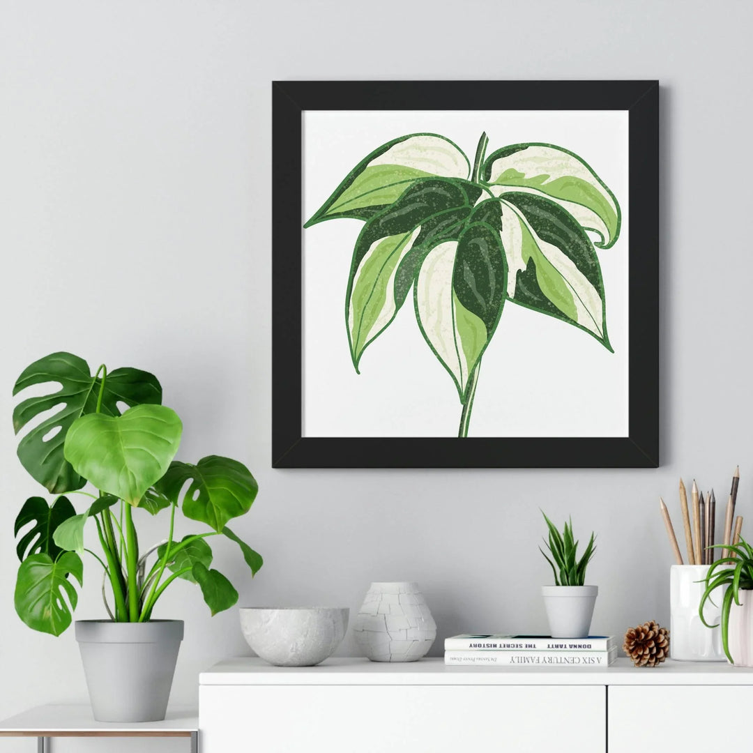 Philodendron 'Cream Splash' Framed Print, Poster, Printify, Framed, Home & Living, Indoor, Paper, Posters, Laura Christine Photography & Design, laurachristinedesign.com