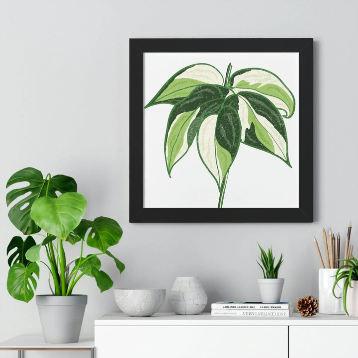 Philodendron 'Cream Splash' Framed Print, Poster, Printify, Framed, Home & Living, Indoor, Paper, Posters, Laura Christine Photography & Design, laurachristinedesign.com
