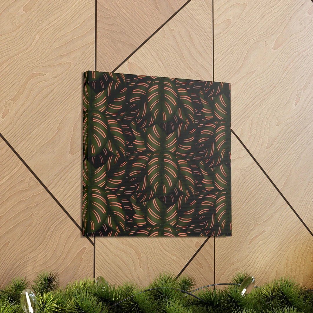 Calathea Pinstripe Canvas – Botanical Canvas Art Print | Matte Finish Wall Decor