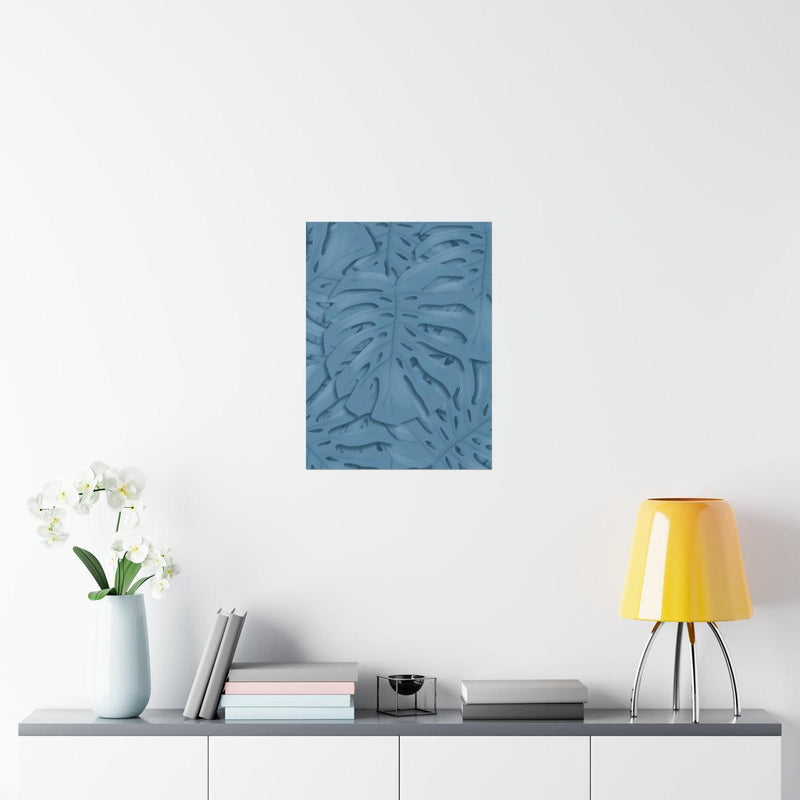 Cerulean Blue Monstera Print, Poster, Laura Christine Photography & Design, Back to School, Home & Living, Indoor, Matte, Paper, Posters, Valentine&