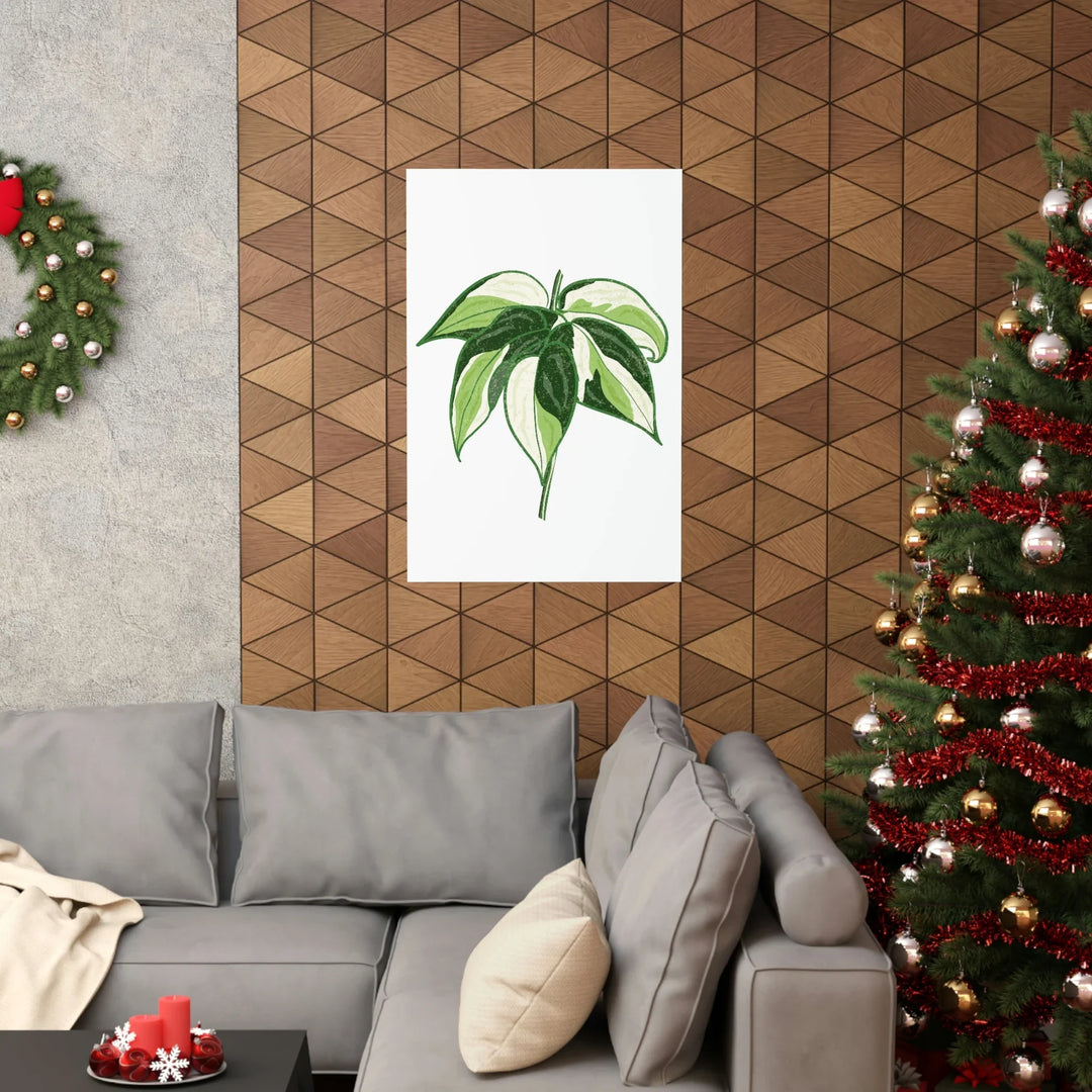 Philodendron Cream Splash Print – Variegated Philodendron Print on Museum Grade Paper Unframed