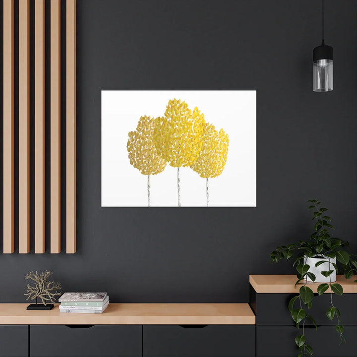 Fall Aspen Canvas - Stretched Cotton Canvas Art Print With Yellow Fall Foliage