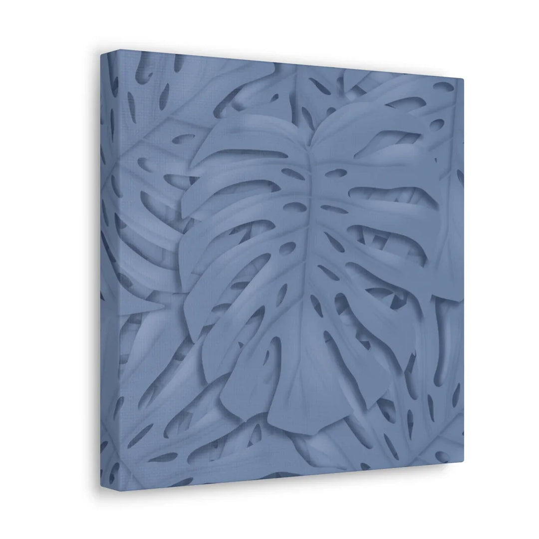 Monstera Canvas Art – Blue Monstera Print | Durable Matte Canvas Art Print