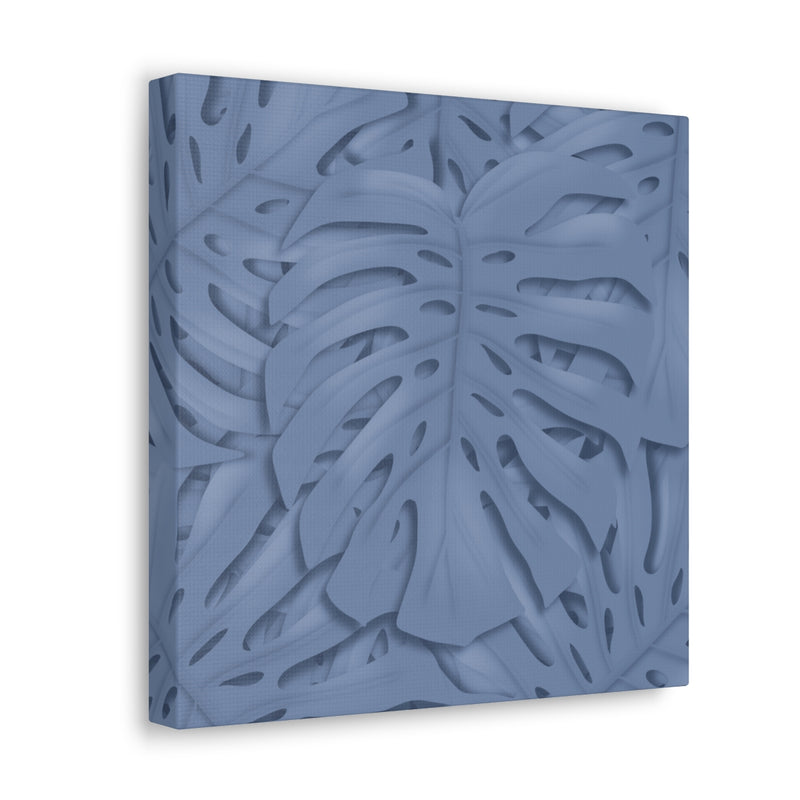 Slate Blue Monstera Canvas