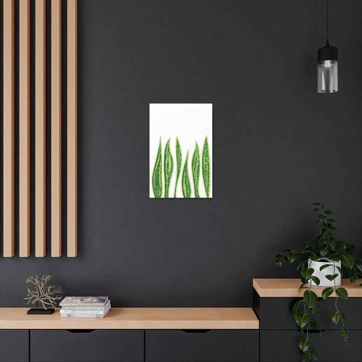 Snake Plant Canvas | Botanical Canvas Decor - Matte Finish Artwork for Living Room