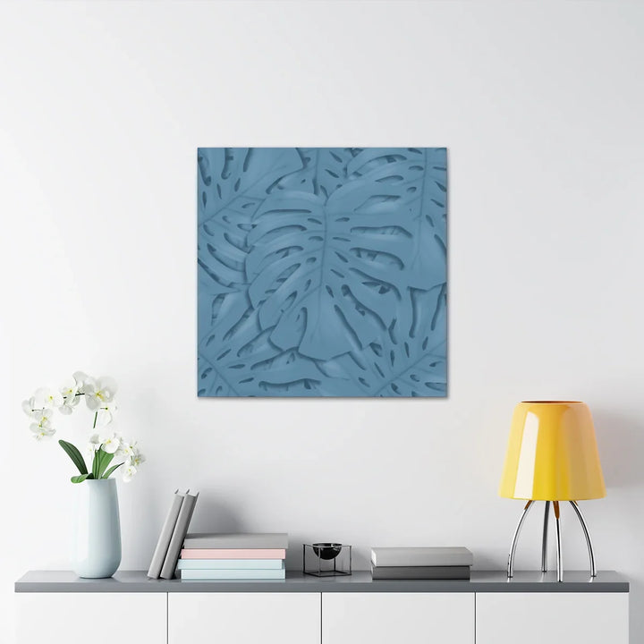 Monstera Canvas Art | Blue Monstera Print on Durable Matte Finish Canvas Art Print
