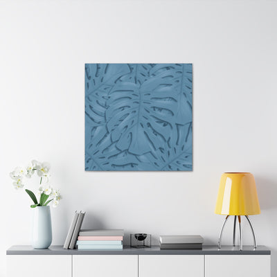 Cerulean Blue Monstera Canvas