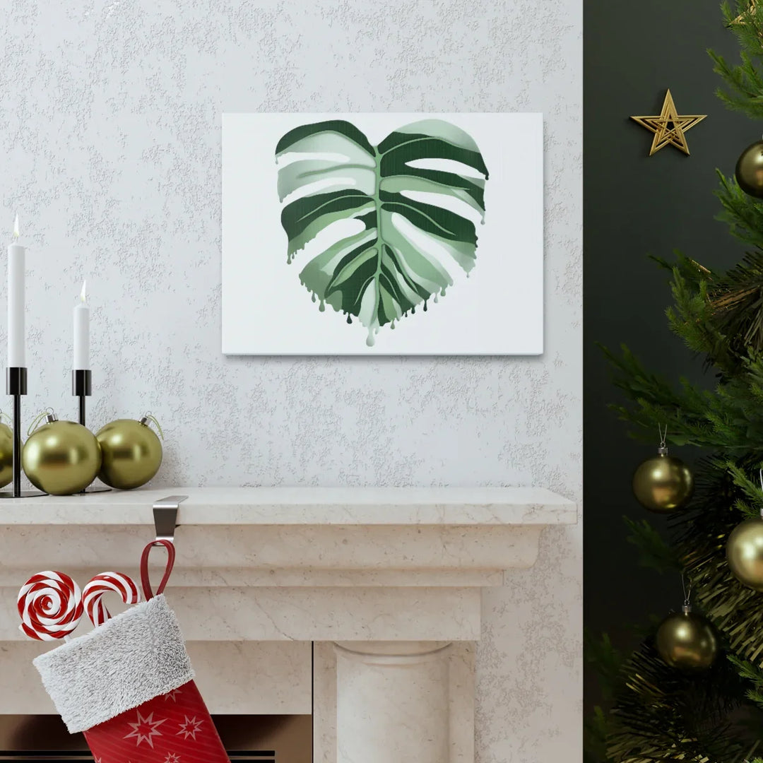 Melting Monstera Albo Canvas | Large Botanical Canvas Art Print With Matte Finish - Laura Christine Photography & Design