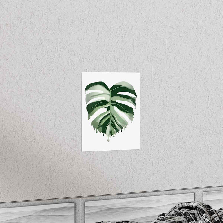 Melting Monstera Albo Print - Fine Art Poster | Botanical Wall Art on Matte Paper Unframed