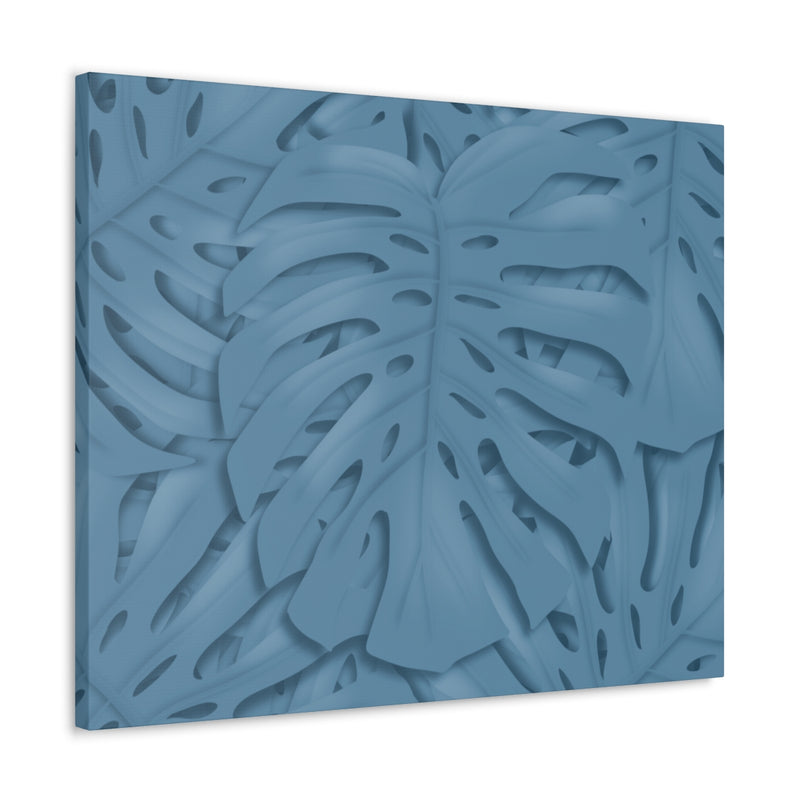 Cerulean Blue Monstera Canvas