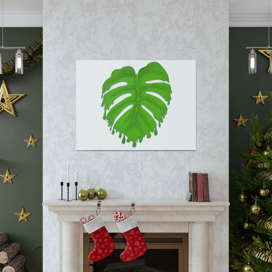 Melting Monstera Canvas | Large Botanical Canvas Art Print With Matte Finish