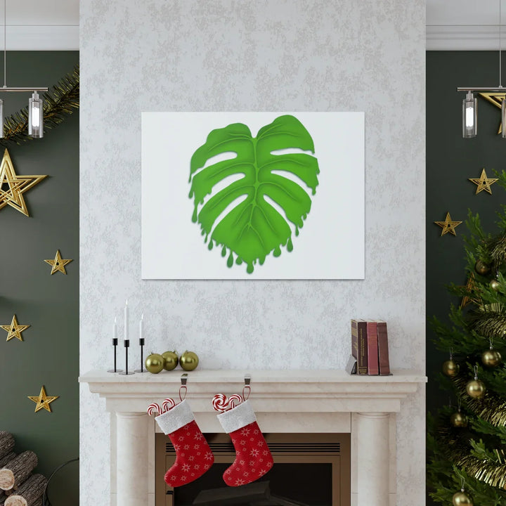 Melting Monstera Canvas | Large Botanical Canvas Art Print With Matte Finish