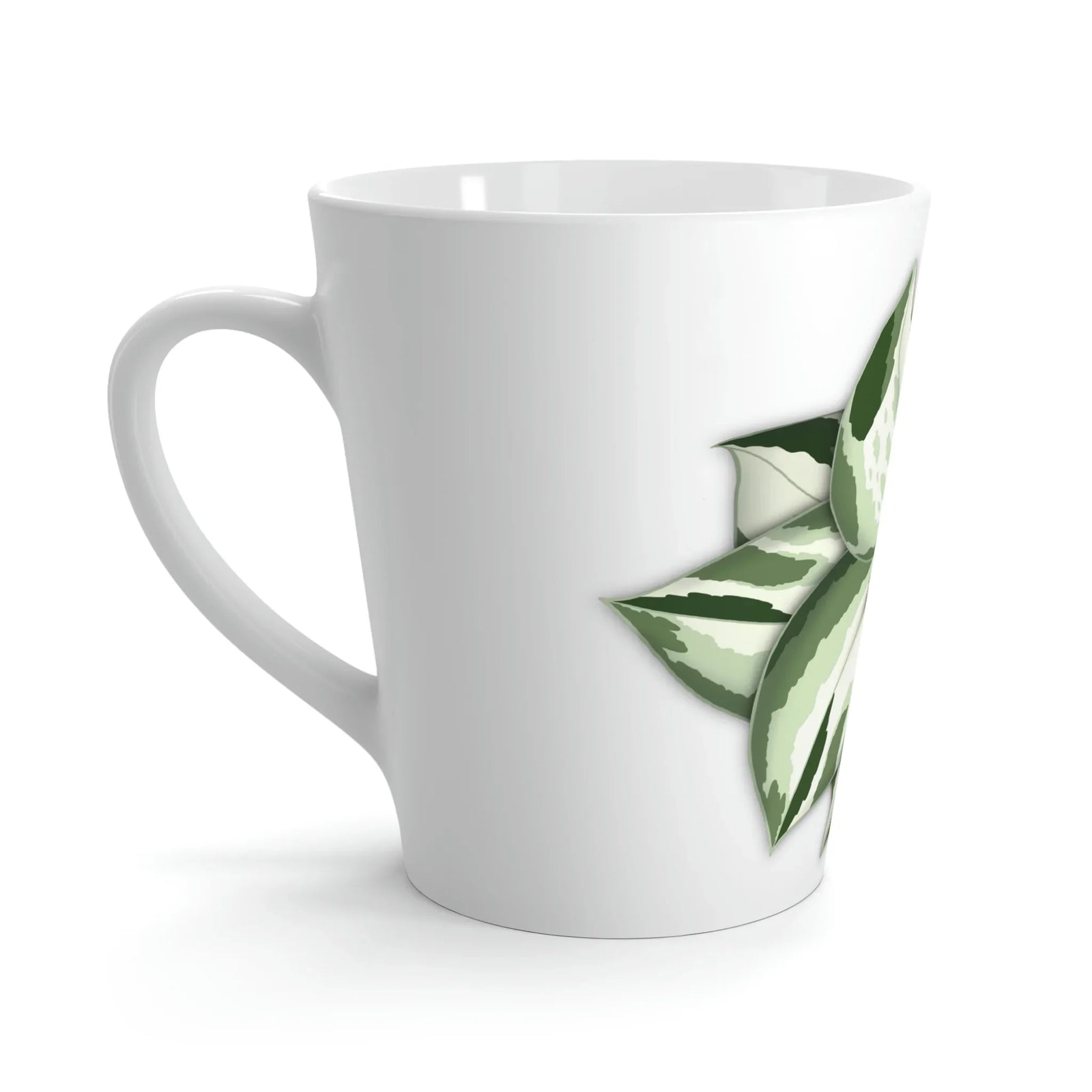 Manjula Pothos Mug – 12 Oz Ceramic Coffee Cup With Heart Shaped Leaves - Laura Christine Photography & Design