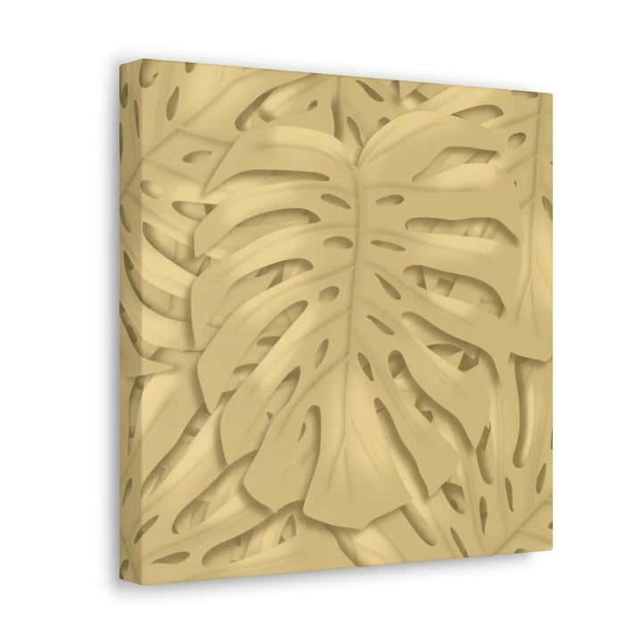 Golden Monstera Canvas - Indoor Wall Art | Durable Matte Finish Canvas Art Print