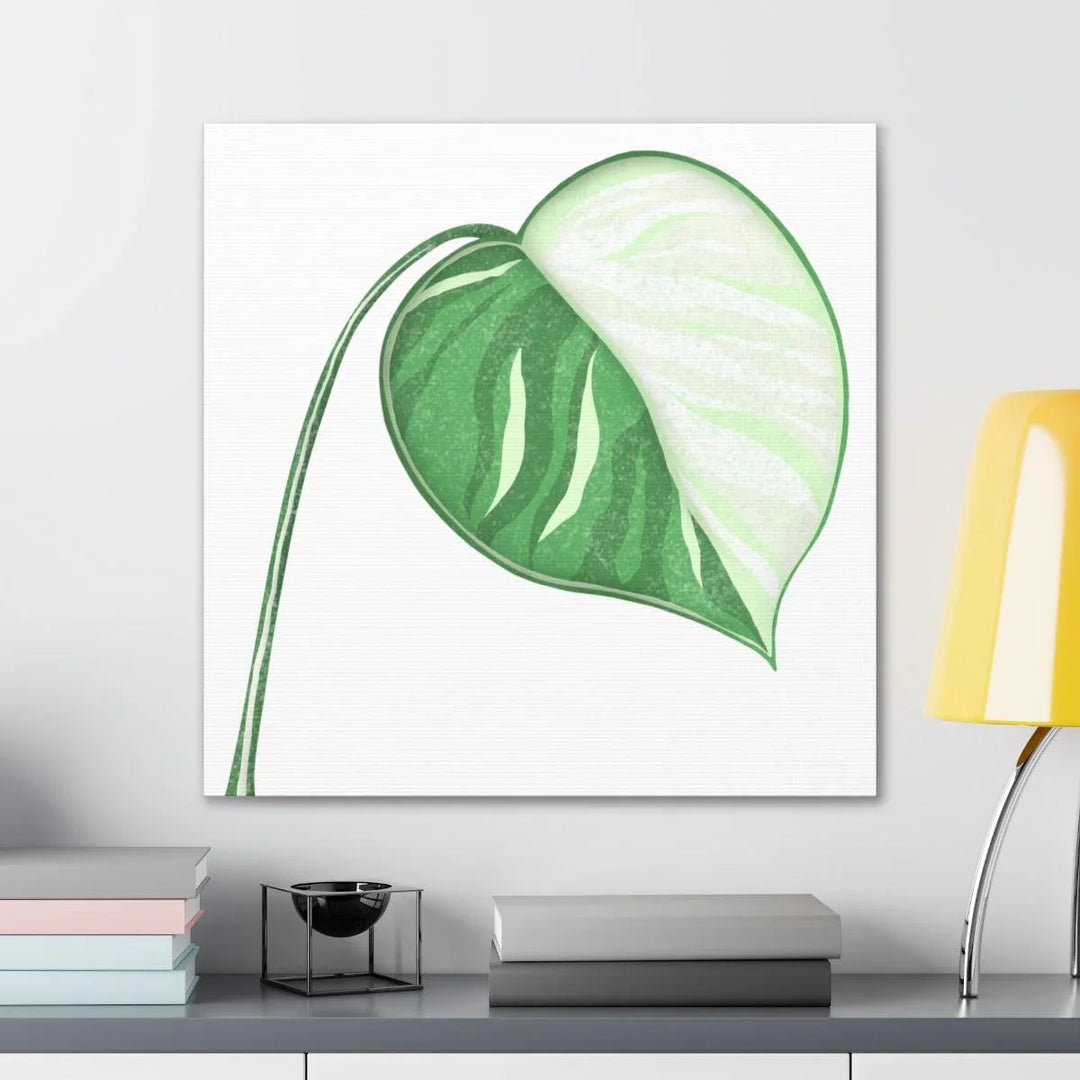 Monstera Albo Canvas | Large Tropical Leaf Artwork - Matte Finish Canvas Art Print - Laura Christine Photography & Design