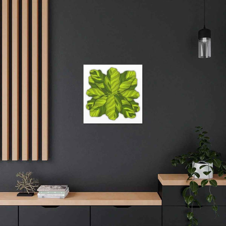 Calathea Yellow Fusion Canvas – Botanical Canvas Print With Unique Leaf Pattern Art