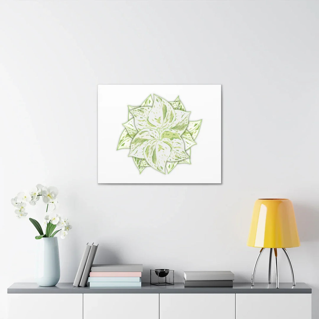 Snow Queen Pothos Canvas – Variegated Leaf Canvas Art Print | Durable Cotton - Laura Christine Photography & Design