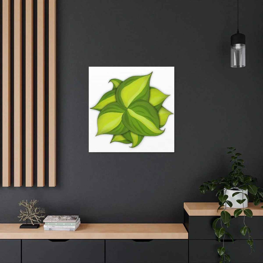 Philodendron Brasil Canvas - Botanical Canvas Art Print With Matte Finish & Durable Hanging
