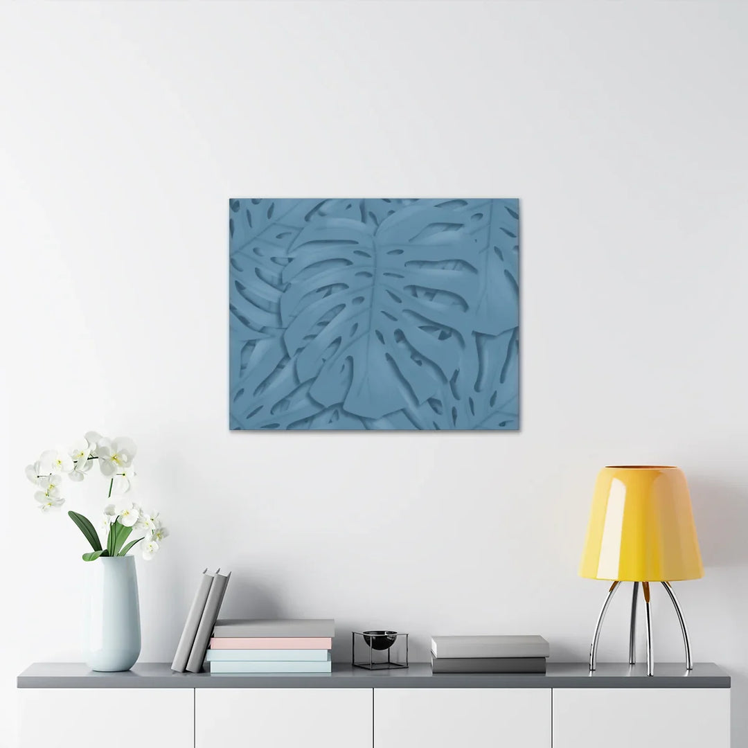 Monstera Canvas Art | Blue Monstera Print on Durable Matte Finish Canvas Art Print