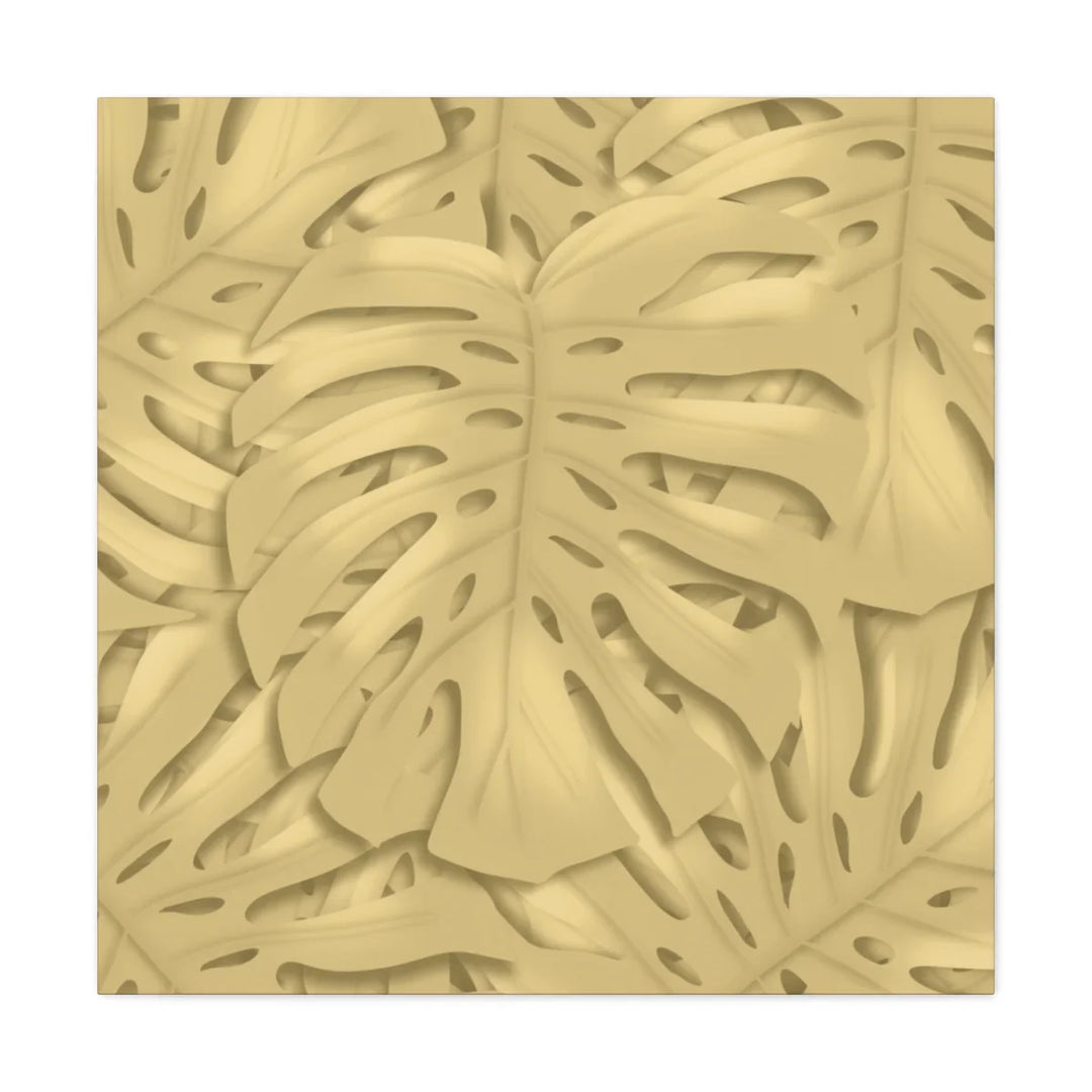 Golden Monstera Canvas - Indoor Wall Art | Durable Matte Finish Canvas Art Print