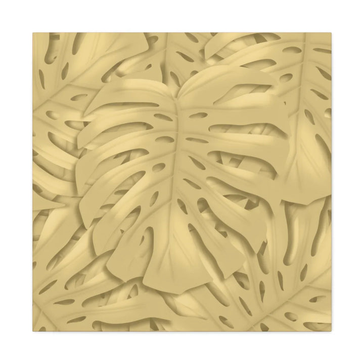 Golden Monstera Canvas - Indoor Wall Art | Durable Matte Finish Canvas Art Print