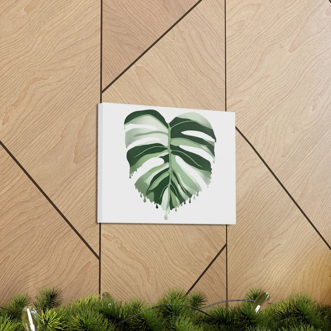Melting Monstera Albo Canvas | Large Botanical Canvas Art Print With Matte Finish - Laura Christine Photography & Design