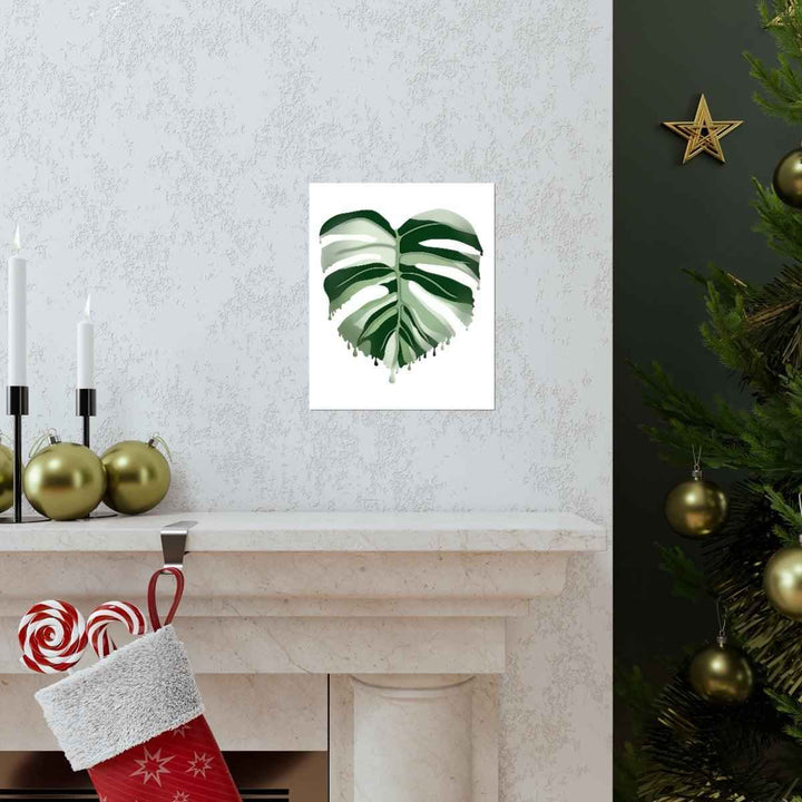 Melting Monstera Albo Print - Fine Art Poster | Botanical Wall Art on Matte Paper Unframed