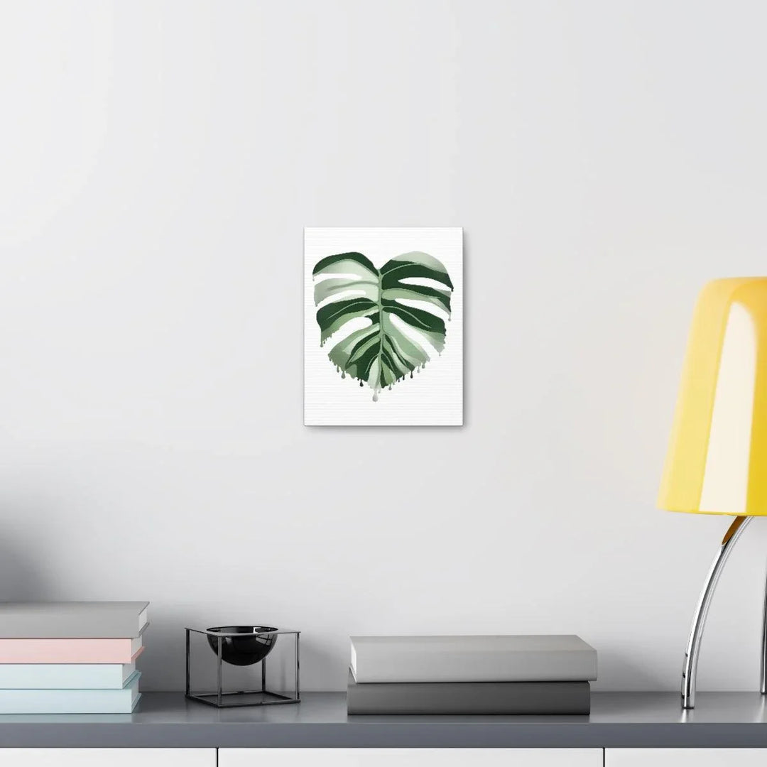 Melting Monstera Albo Canvas | Large Botanical Canvas Art Print With Matte Finish - Laura Christine Photography & Design