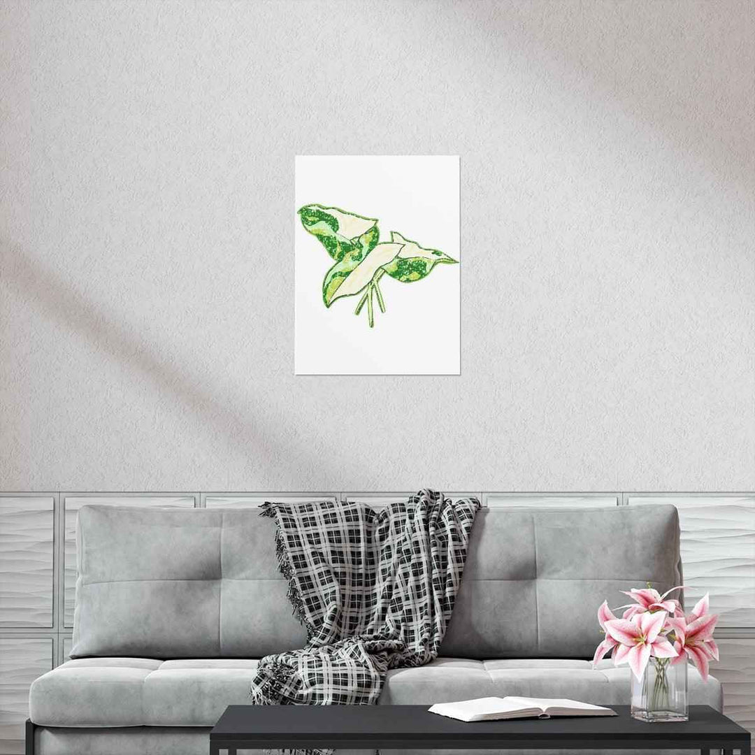 Marble Syngonium Print – Botanical Wall Art on Museum Grade Paper | Matte Finish Unframed