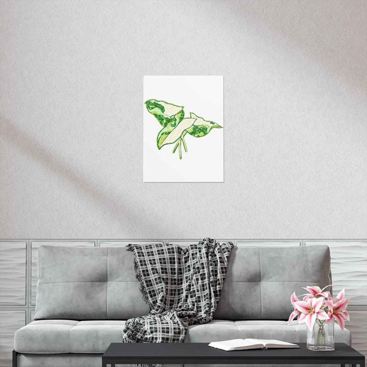 Marble Syngonium Print – Botanical Wall Art on Museum Grade Paper | Matte Finish Unframed