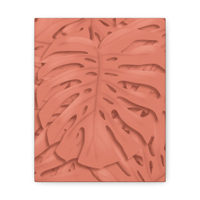 Coral Monstera Canvas